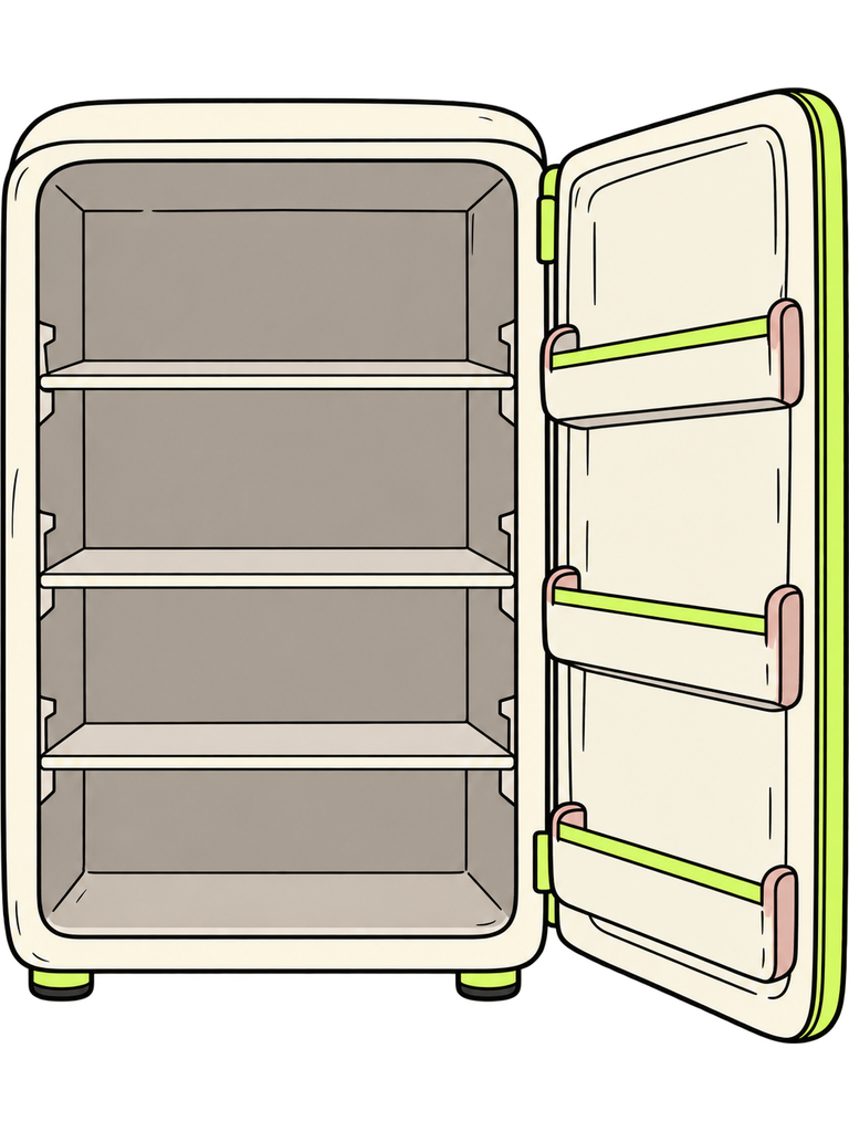 Open fridge, loading its contents